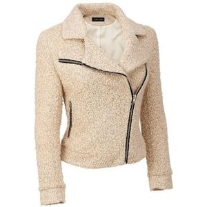 NWT Black Rivet Boucle Womens Moto Jacket